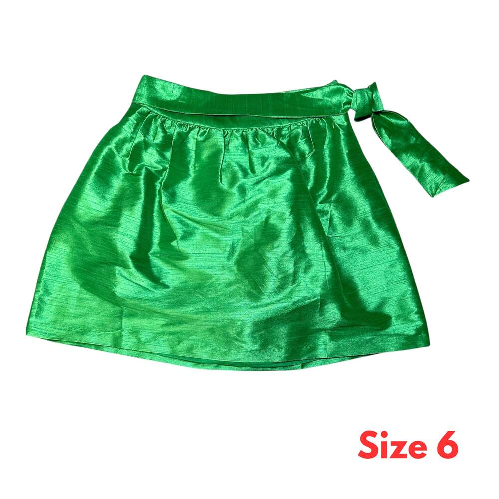 NEW Crown & Ivy Womens Skirt Sz 6 Small Green Satin A line Party Event $59